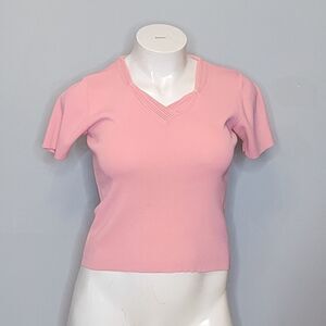 Bacci Women's Pink Short Sleeve Blouse
